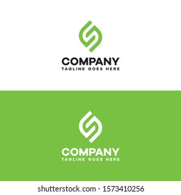 Leaf logo, letter S sign