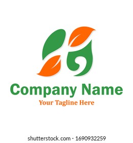 Leaf Logo with letter T inside vector