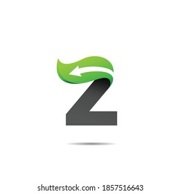leaf logo with letter z concept, eco logo letter z
