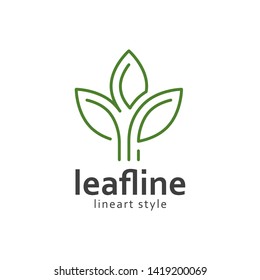 leaf logo line art style design