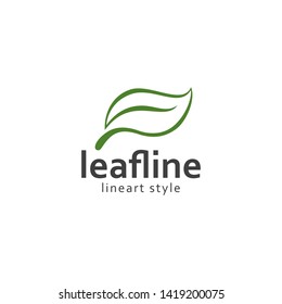 leaf logo line art style design