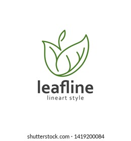 leaf logo line art style design