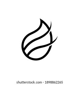 leaf logo in line design black color, environment template