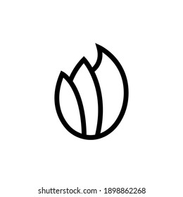 logotipo de hoja con diseño de línea color negro, naturaleza y plantilla de entorno