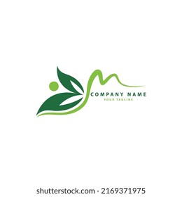 Leaf Logo M Vector Images Design, M Symbol design