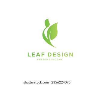 leaf logo minimalist Colorful Gradient Illustrations vector design