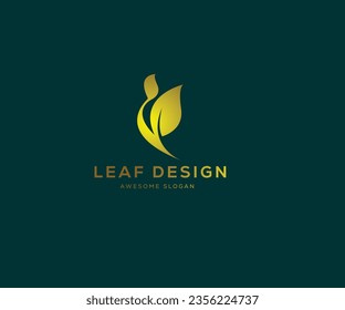 logotipo de hoja minimalista Gradiente de color Gradiente de color Ilustraciones de diseño vectorial