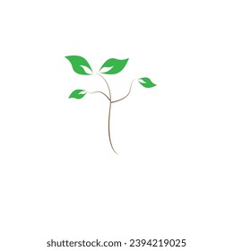 leaf logo or minimalist plant logo 