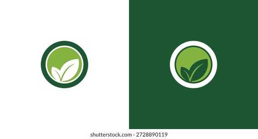 Logotipo de la hoja para la Naturaleza y la marca respetuosa del medio ambiente