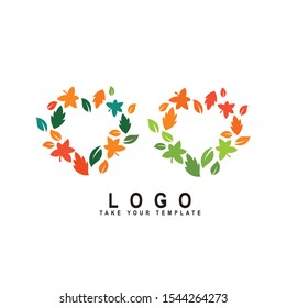 leaf logo and nature frame design