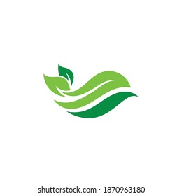 leaf logo nature green element vector
