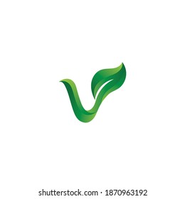 Blattlogo, Naturgrüner Vektorgrafik
