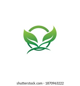 leaf logo nature green element vector