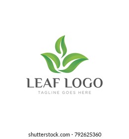 Leaf Logo Nature Template illustration.