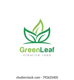 Leaf Logo Nature Template illustration.