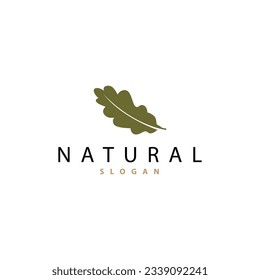 Logotipo de hoja, diseño de logotipo de hoja de roble, vector de árbol vegetal natural minimalista, plantilla de ilustración