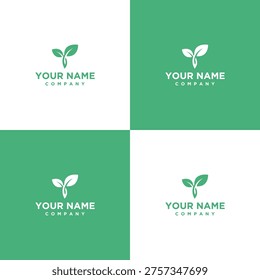 Leaf logo on colored background