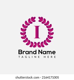 Leaf Logo On Letter 1 Template. Leaf On 1 Letter, Initial Fashion and Beauty Sign Concept 