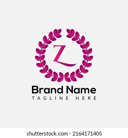Logotipo De Hoja En La Plantilla De Letra Z. Leaf On Z Letter, inicial Fashion and Beauty Sign Concept 