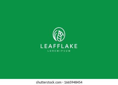 Leaf logo on water, modern art line icon from abstract floating leaf