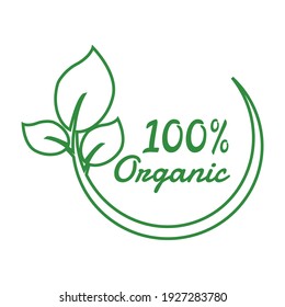 Leaf logo organic Label eco icon vector isolated background.