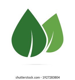 Leaf logo organic Label eco icon vector isolated background.