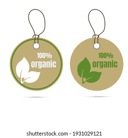Logotipo de hoja etiqueta orgánica eco icono vector fondo aislado.
