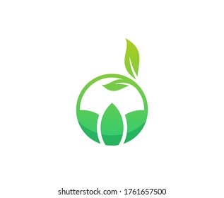 Leaf logo organic lotus nature vector 