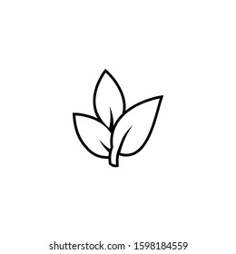 Leaf logo outline icon design vector illustration