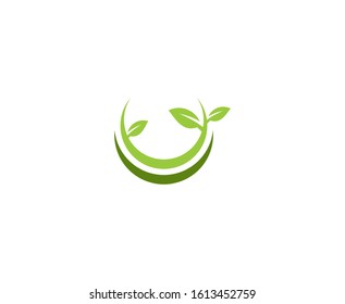 Leaf logo plant vector icon 