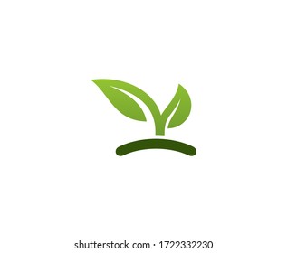 Leaf logo plant vector icon 