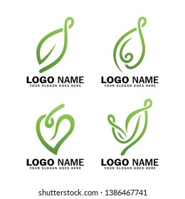 Leaf logo set, illustration leaf logo symbol, nature symbol