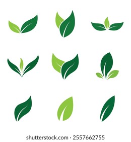 Leaf Logo Set Images design Template Icon