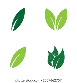 Leaf Logo Set Images design Template Icon