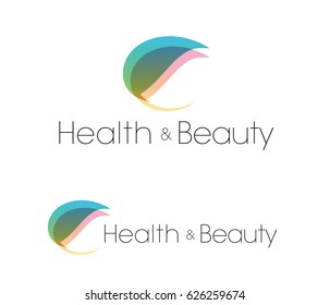 Leaf logo set with placeholder text. Spa, salon, health and beauty business  logotype or art illustration design element.