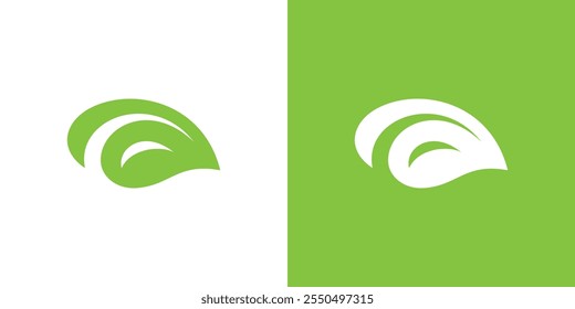 Leaf logo shape letter A, simple leaf logo, green leaf logo