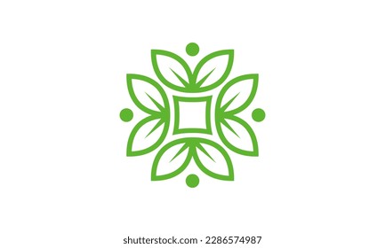 Leaf logo shape rectangular ornament