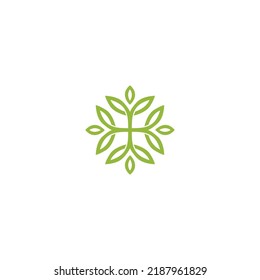 leaf logo simple line nature