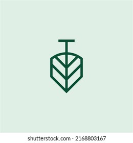 Leaf Logo With Spade Shape Combination