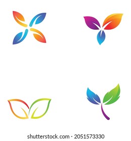 Leaf logo and symbol illustration