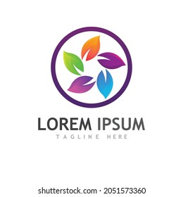 Leaf logo and symbol illustration