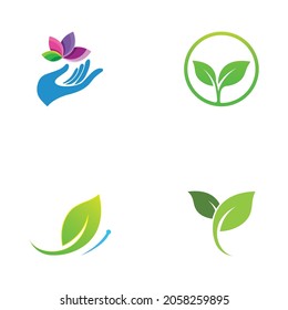 Logo de la hoja e imágenes de símbolos