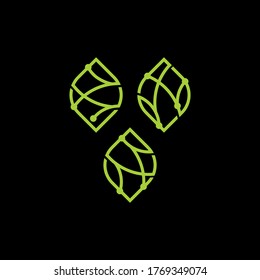 leaf logo technology icon vector symbol