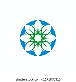 leaf logo template, eco flower nature vector illustration