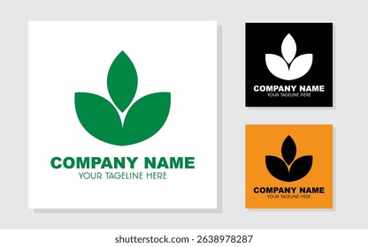 Leaf logo template elements. go green theme logo. simple simple logo.