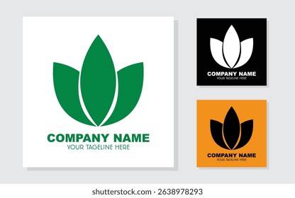Leaf logo template elements. go green theme logo. simple simple logo.