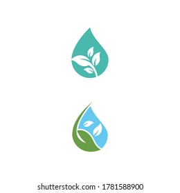 Naturaleza del símbolo vectorial de la plantilla de logotipo de hoja