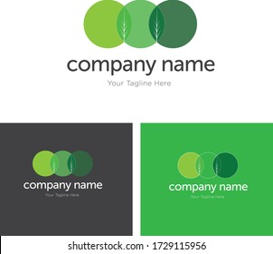 Leaf logo template for wellness or nature company