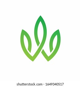 Leaf logo that formed letter W