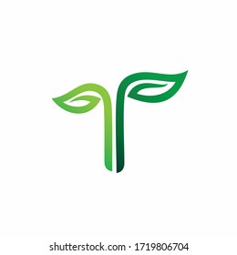 leaf logo that formed letter T